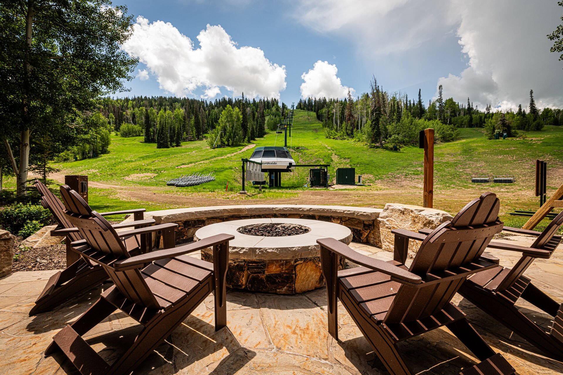Communal fire pit and ski-in, ski-out