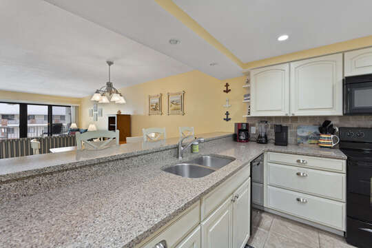 Upgraded kitchen and fully equipped with everything you need to cook at home.