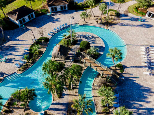 aerial view of lazy river