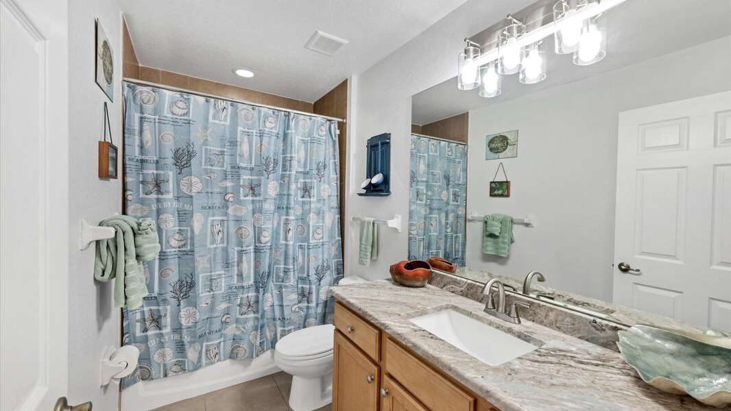 Second bathroom with shower tub combo