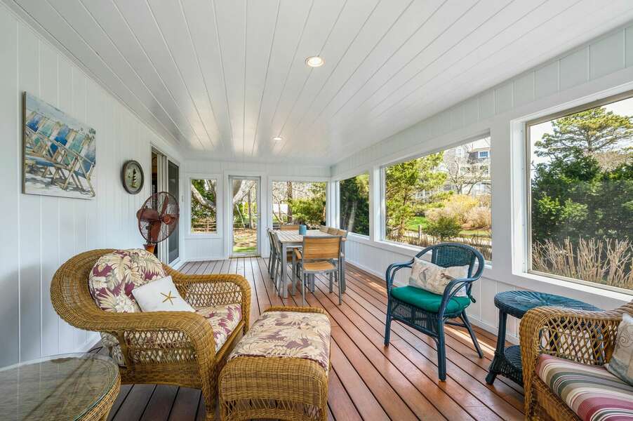 Screened porch also offering a seating area - 18 Beach Road West Harwich - Cape Cod - Beach Plum Cottage - NEVR