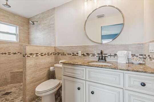 Master bathroom with large shower