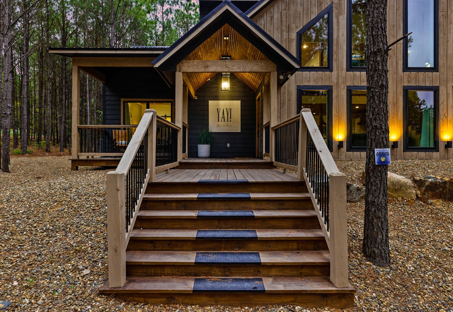 Front entryway to cabin