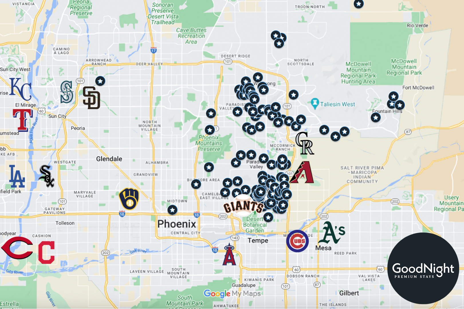GNS offers homes across the valley that are near your favorite MLB teams during Spring Training! This home is closest to Tempe Diablo Stadium & Sloan Park!