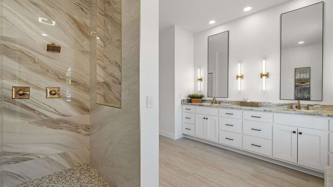Master bathroom with spacious walk in shower