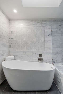 Relax in the Oversized Master Bathroom Tub