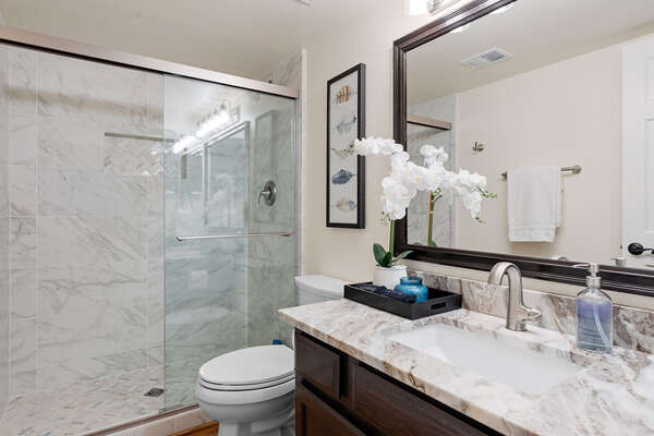 Full Shared Bathroom 3 (Main Level) with Large Shower