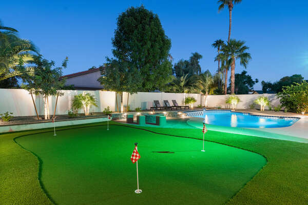 Practice Your Putting Game in on the Backyard Putting Green!