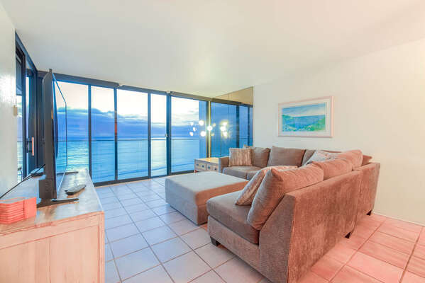 Living Room with Full Ocean Views
