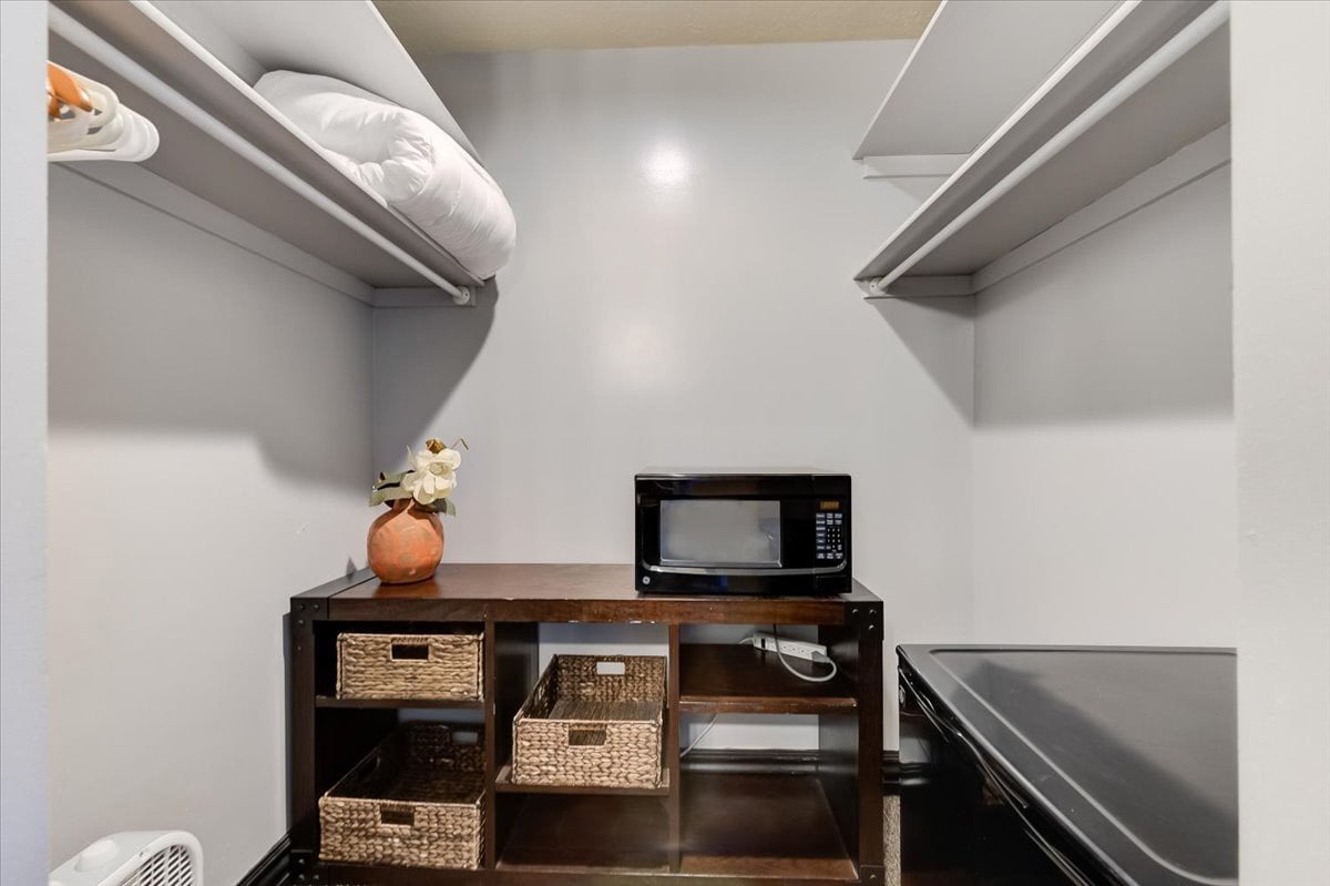 Microwave and Mini Fridge in Bedroom 4's Closet
