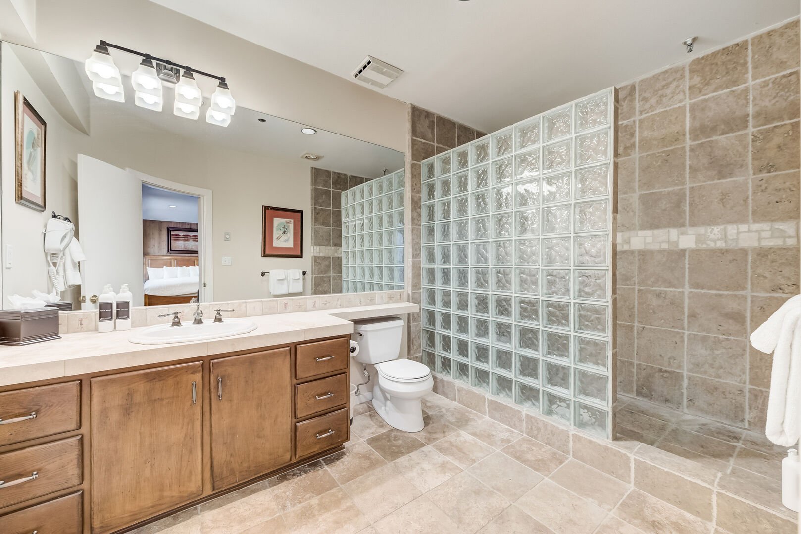 Primary Bathroom with Large Walk-In Shower (Upstairs)