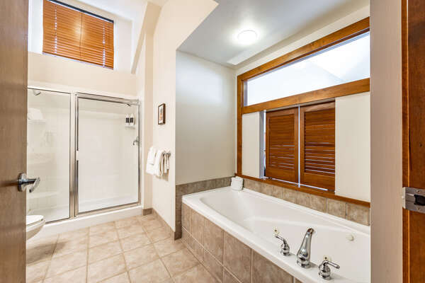 Bathroom with Jetted Tub and Separate Walk-In Shower