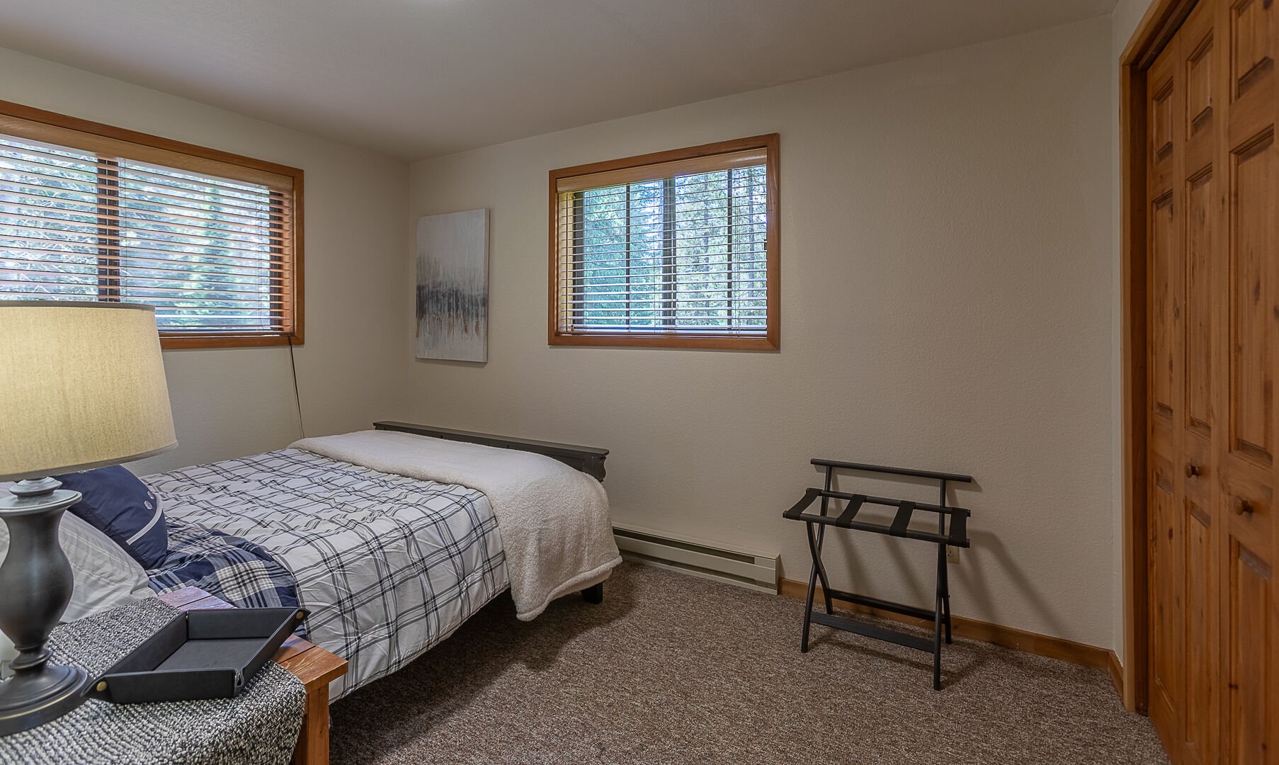 Alpine Breakwater ~ bedroom #1 on main level with full bed and trundle