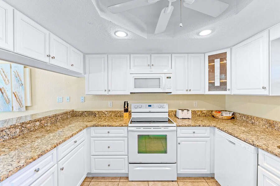 A spacious kitchen with everything you need, whether you're whipping up a quick breakfast or a family dinner.
