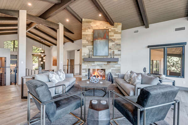 Living Room with Comfortable Seating and Gas Fireplace