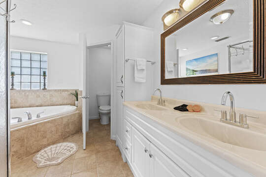 Master bathroom with his and hers sinks