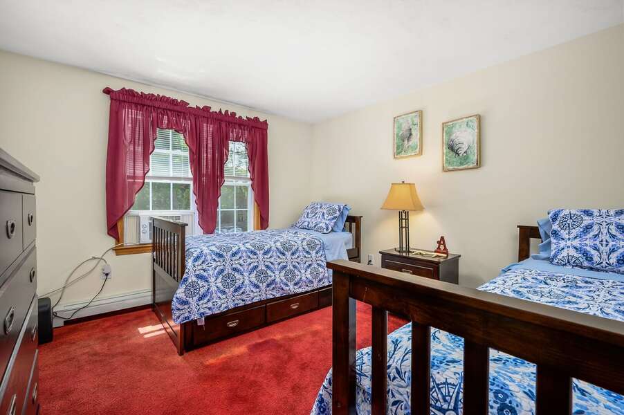 Upper level Bedroom Two with Twin sized beds - 20 Victoria Lane Dennis - 5 O'Clock Somewhere - NEVR
