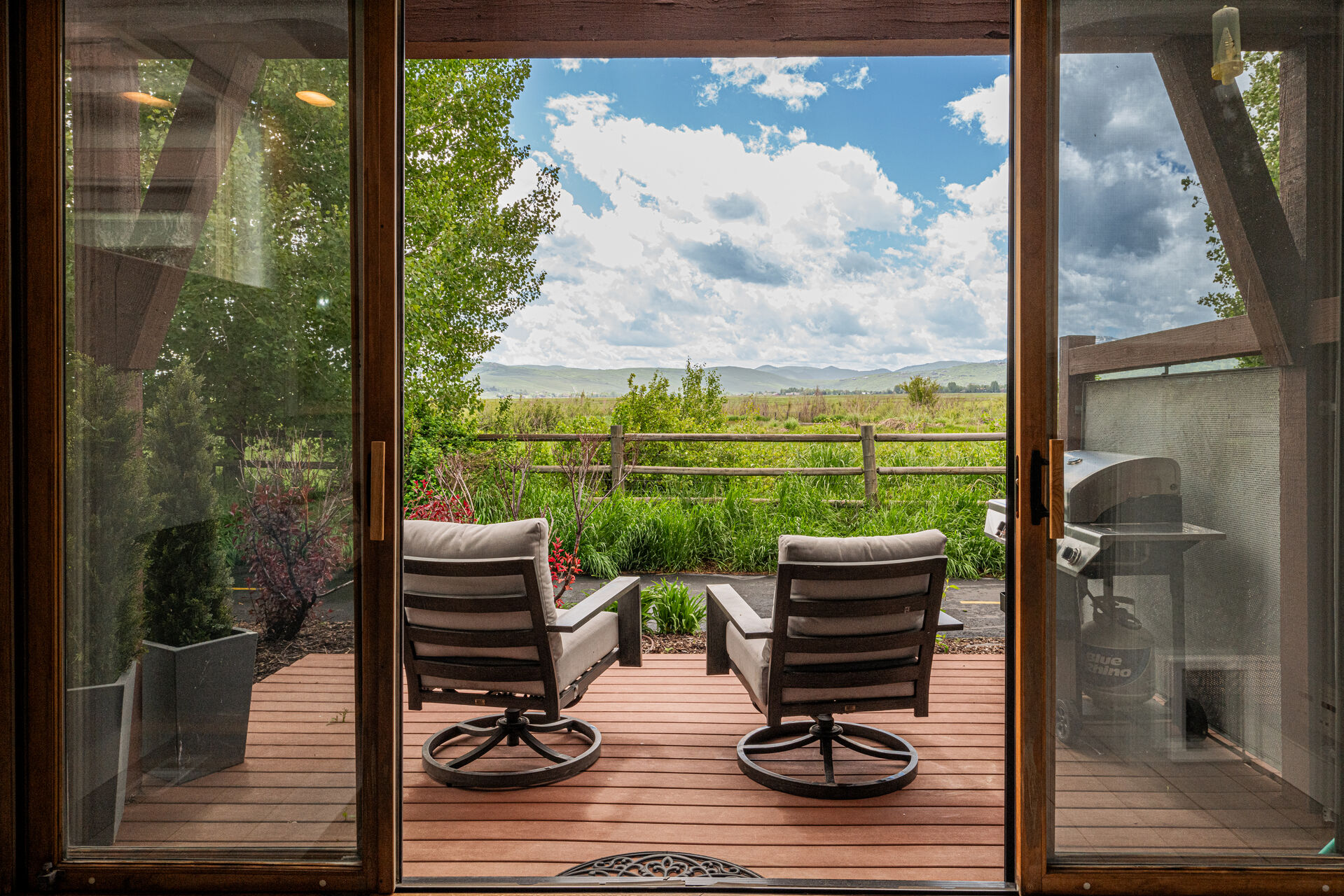 Private deck with Swaner Preserve and mountain views