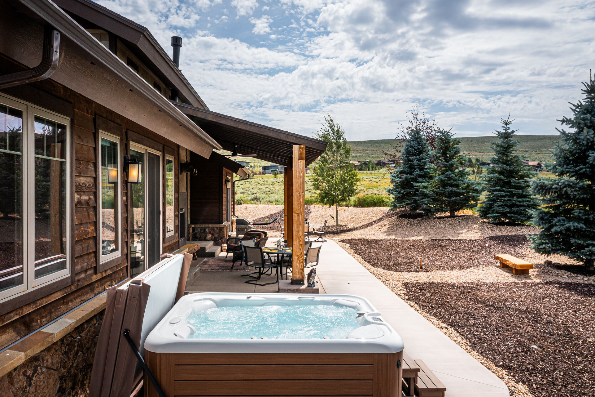 Enjoy majestic views while relaxing in the private hot tub