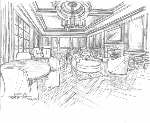 Rendering of Reception/ Lounge