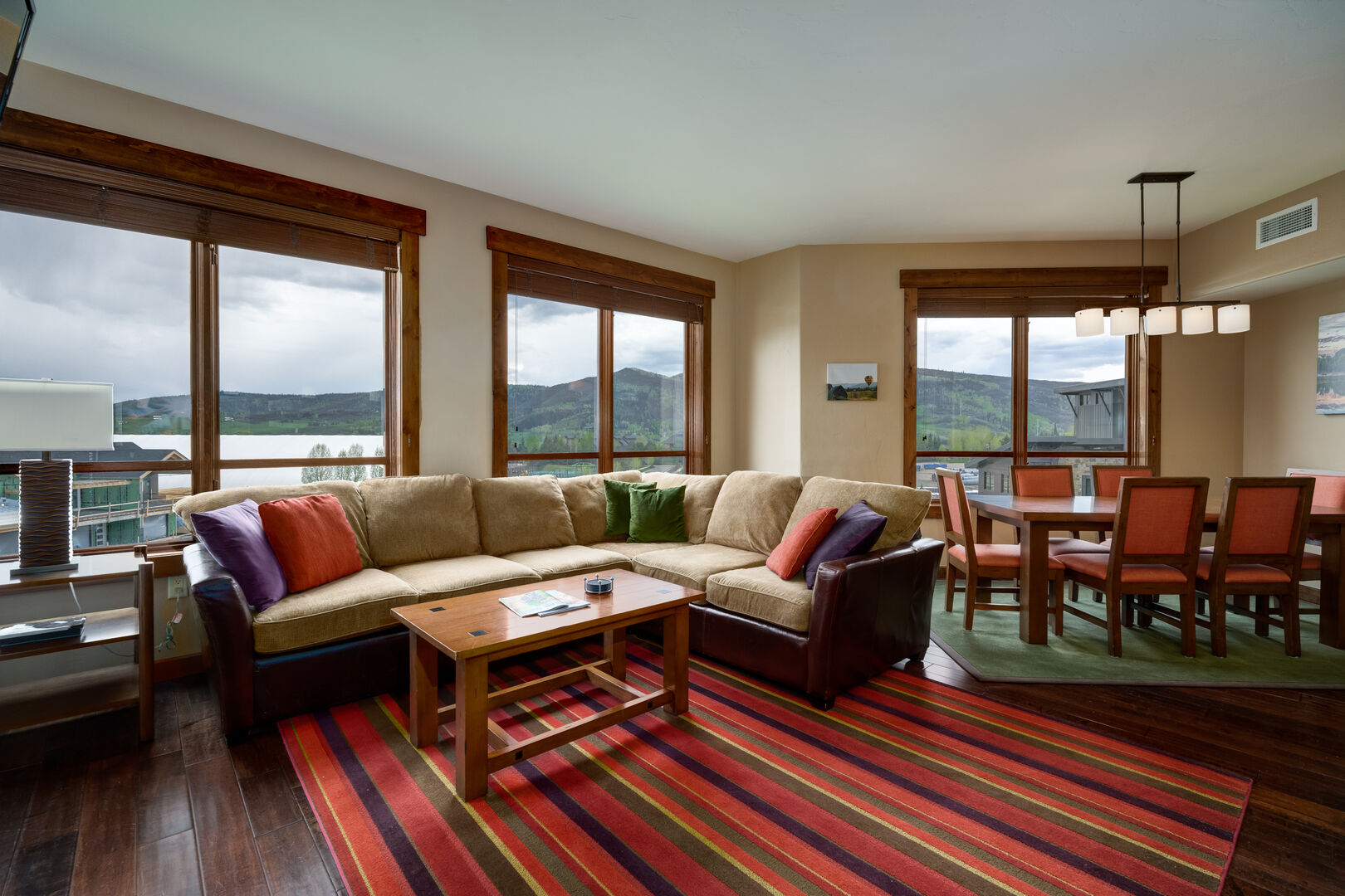 Enjoy mountain views from the main living area