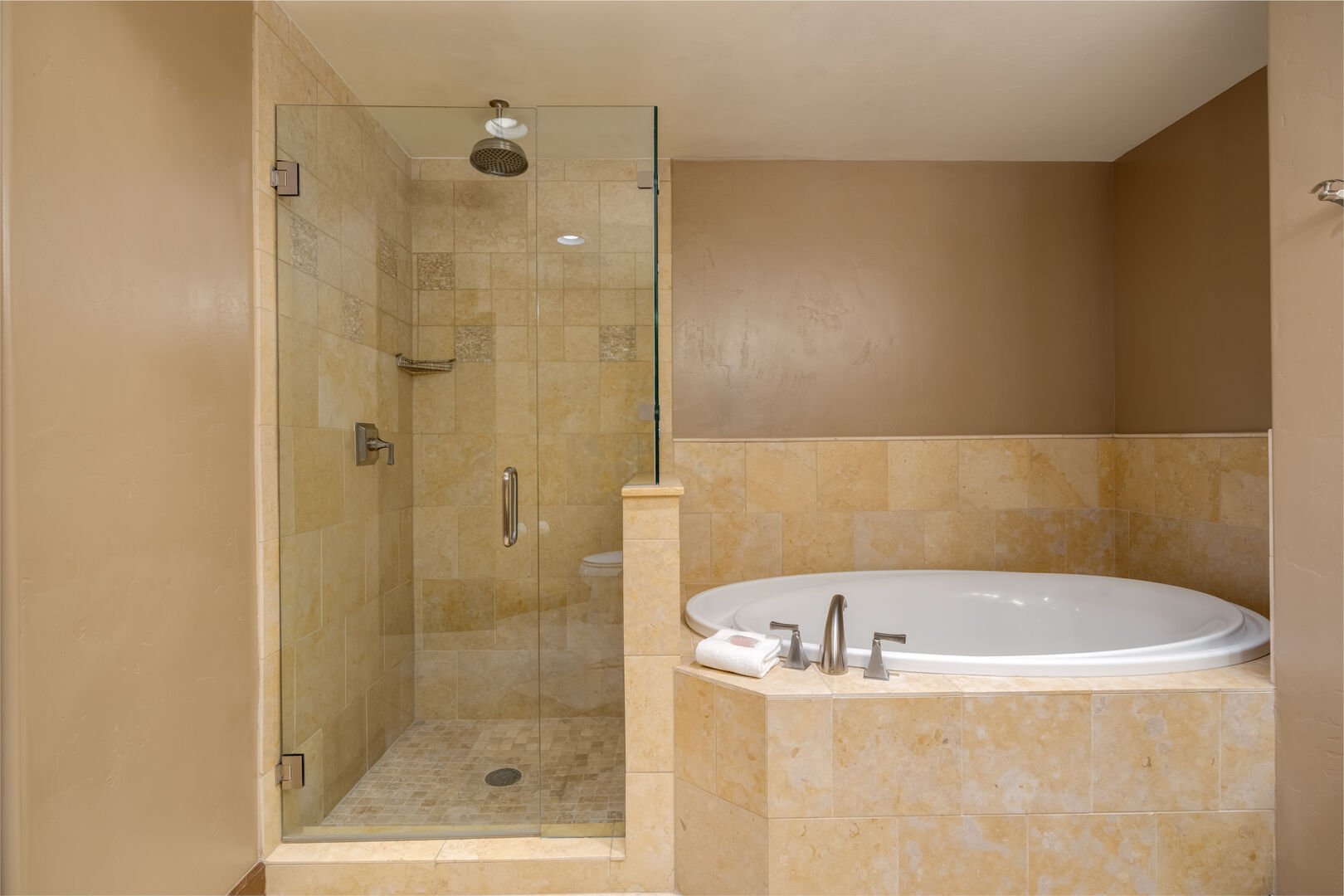 Soaker tub and large standing shower
