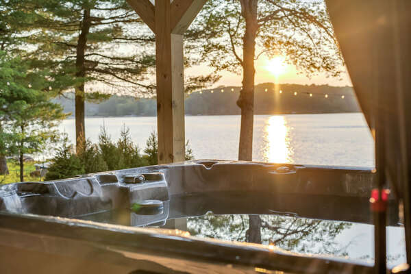 Time of a Jacuzz...
Stress melts away with this Fantastic View of Lake Harmony from the Outdoor Hot Tub.