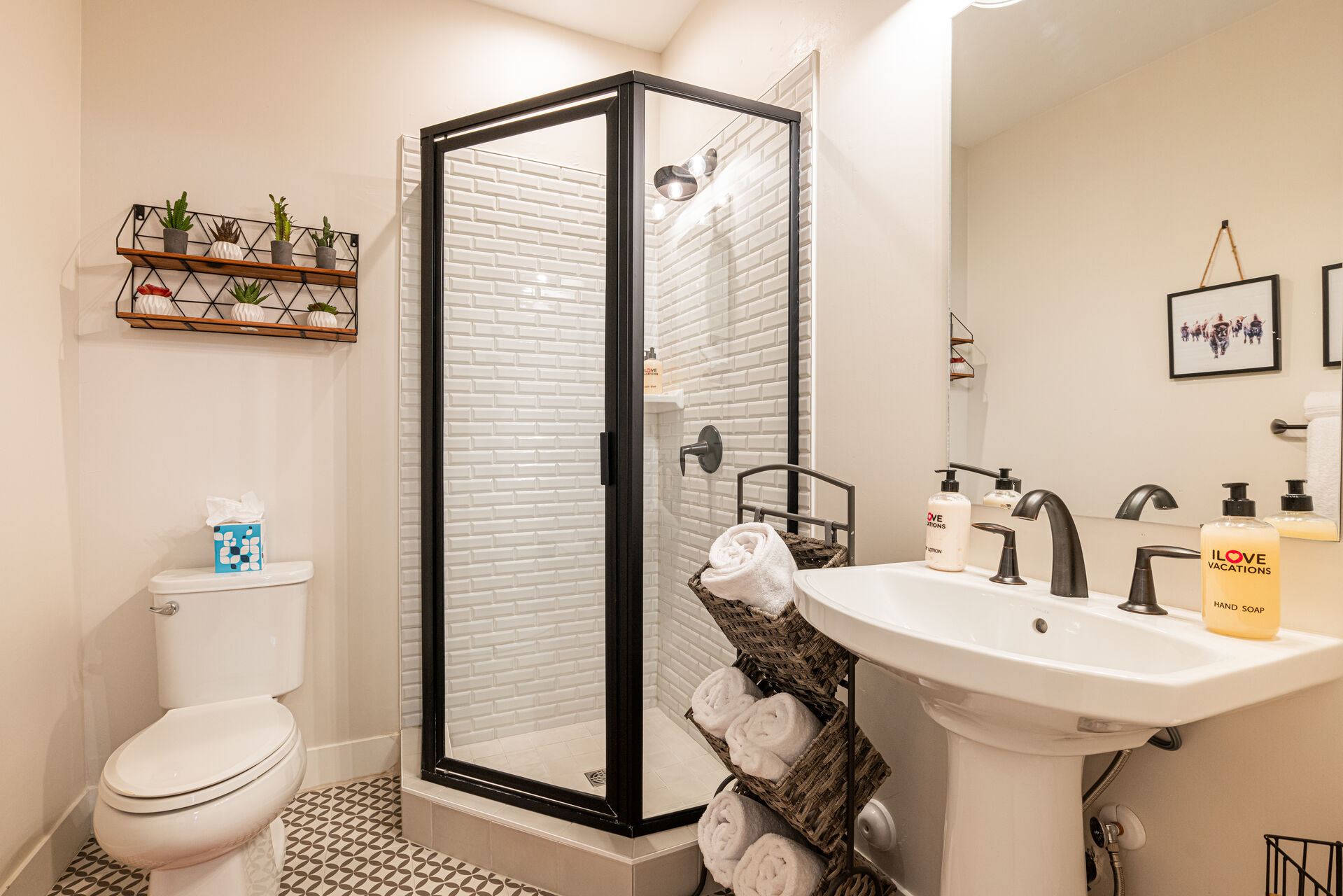 Bedroom 4 En suite bathroom with beautiful tiled glass shower