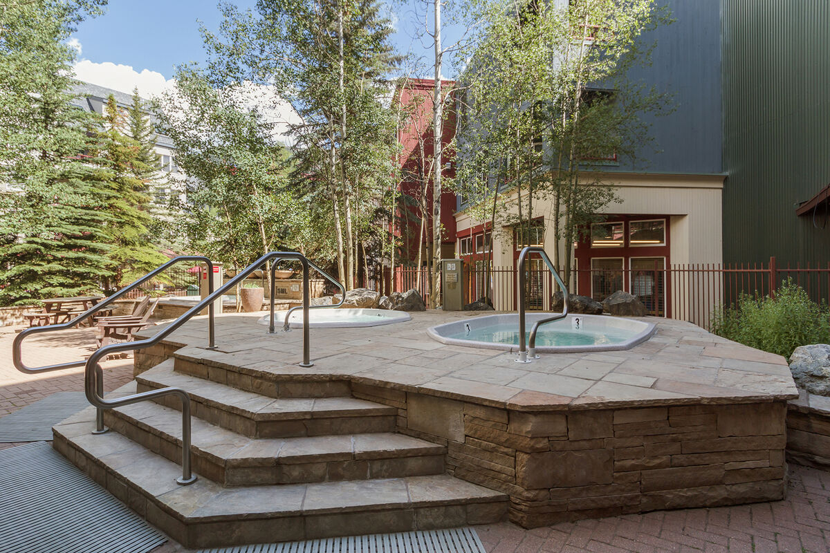 Relax in the community hot tub after a long day on the slopes or hiking the great outdoors