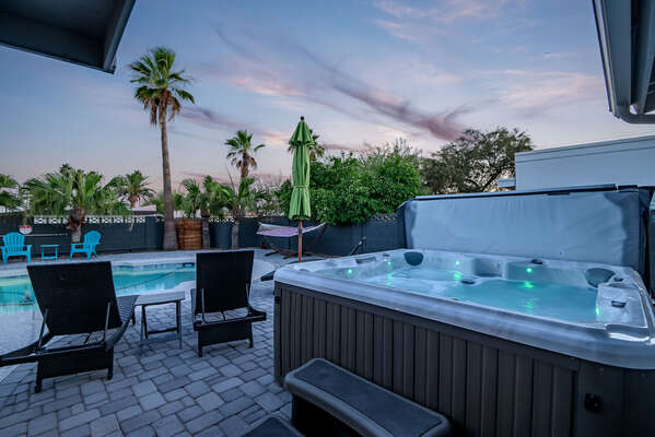 Or in the Private Hot Tub!