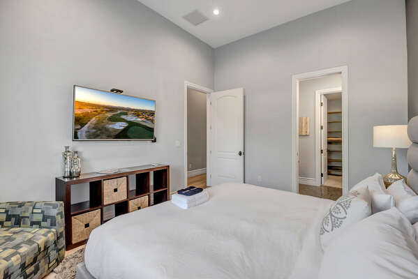 Bedroom Four with King Bed, Smart TV and En Suite Bathroom
