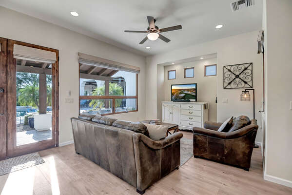 Casita Living Room Space with Comfortable Seating and Smart TV