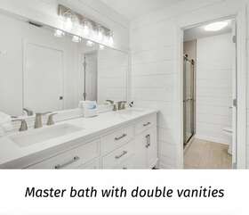 Master bathroom with double vanities