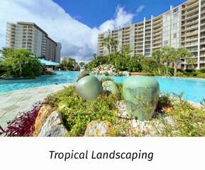 Tropical landscaping with the lagoon pool to feel like you're in paradise