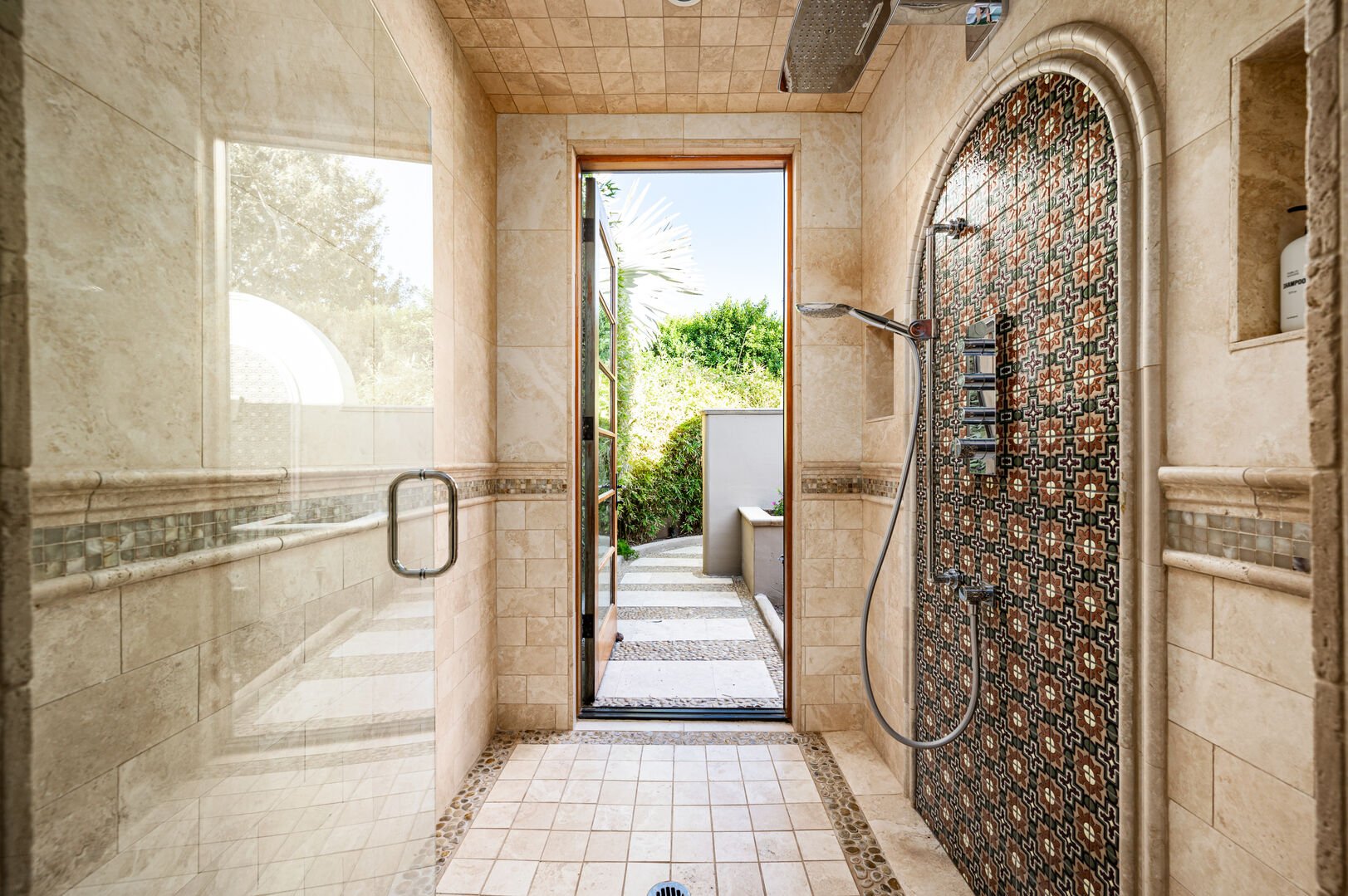 Shower that leads to the outdoor shower!