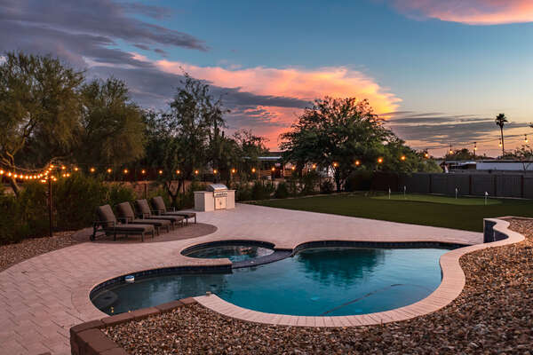 Enjoy the Desert Sunsets from the Resort Style Backyard!