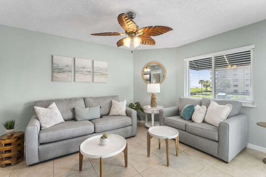 Spacious living room for comfort and gatherings.