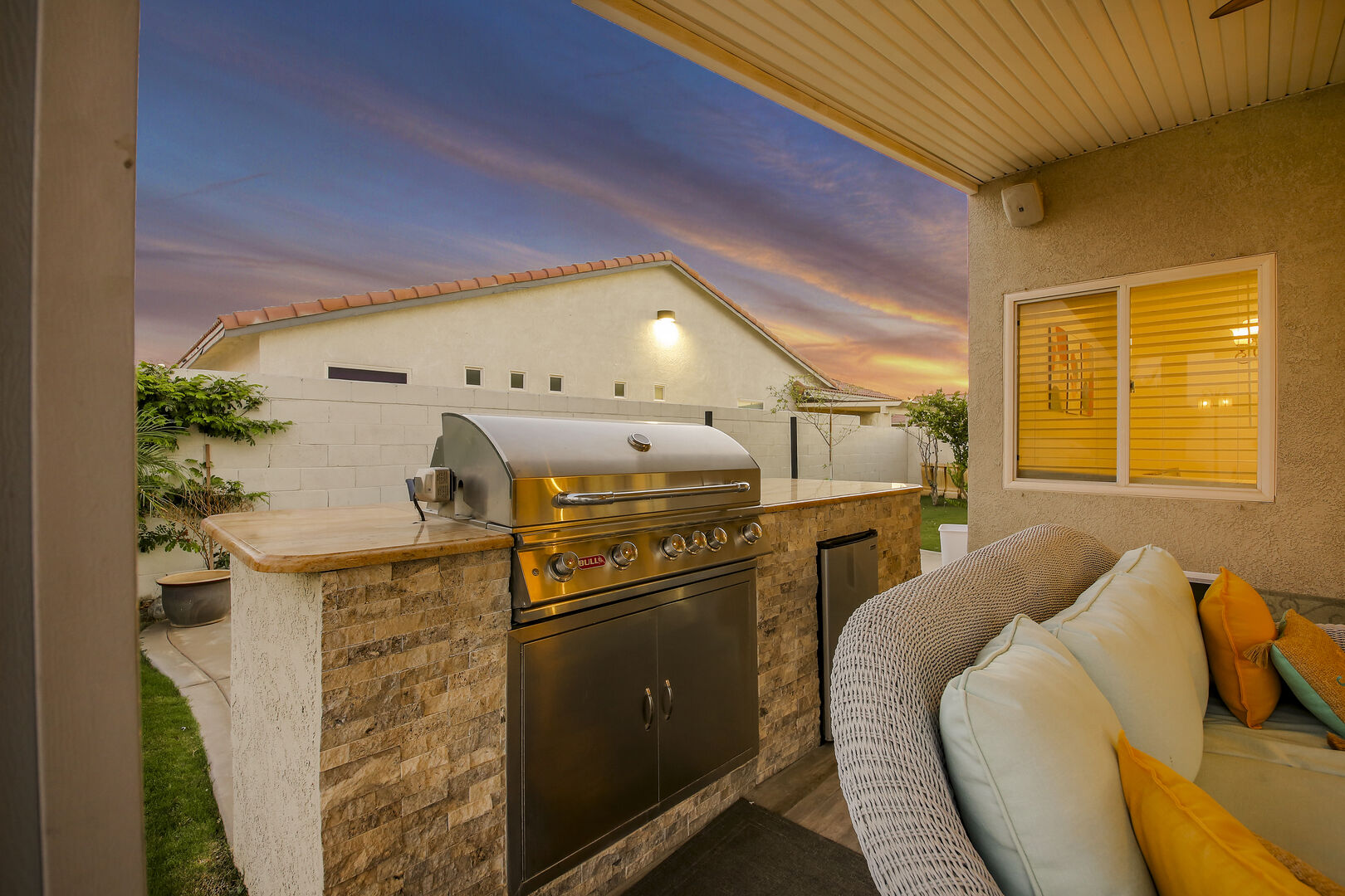 Natural gas grill means no hassle with propane tanks.