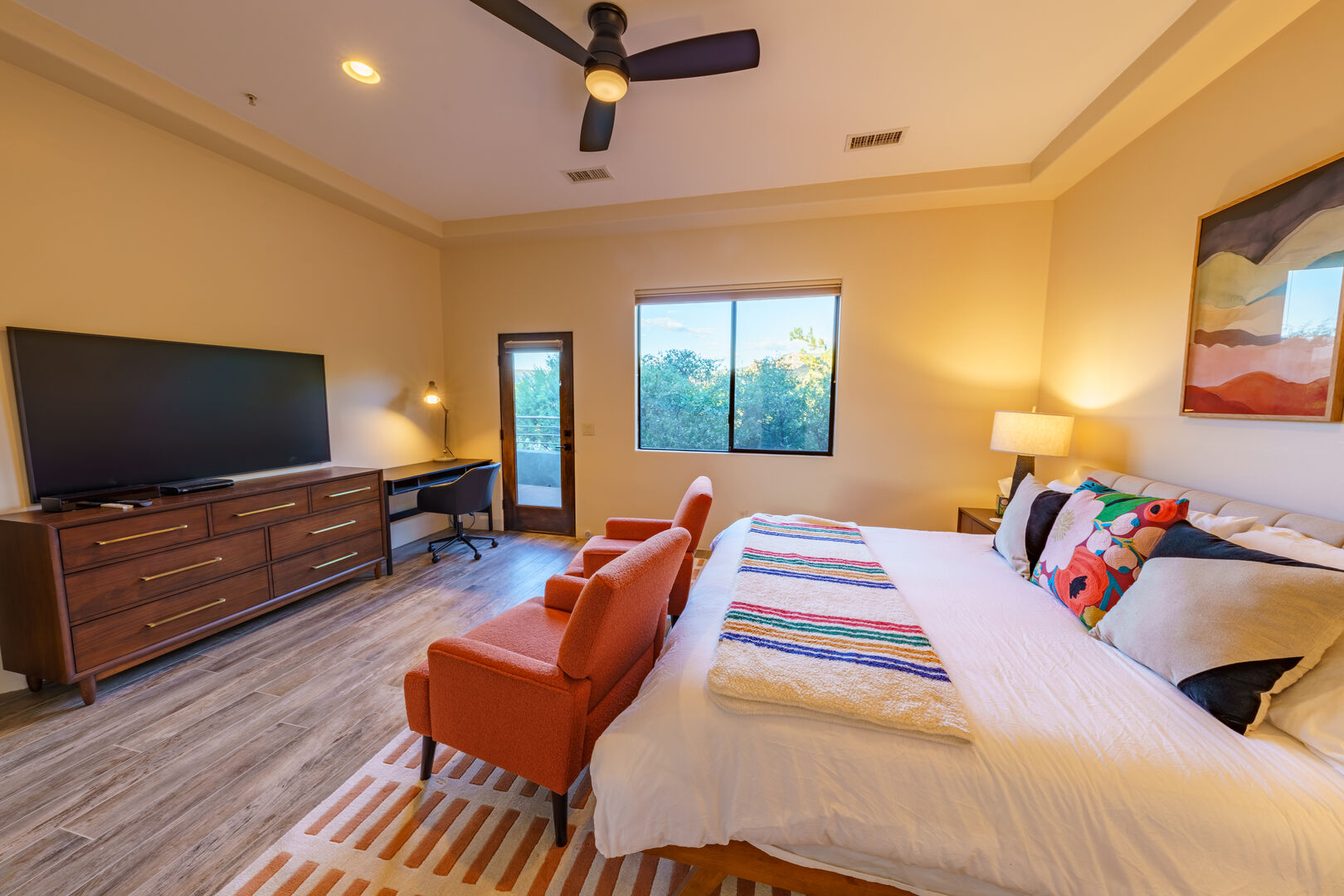 Master Bedroom Includes Smart TV And Access To Backyard