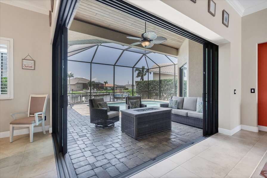 On beautiful days, expand into outdoor living with the lanai doors leading outside