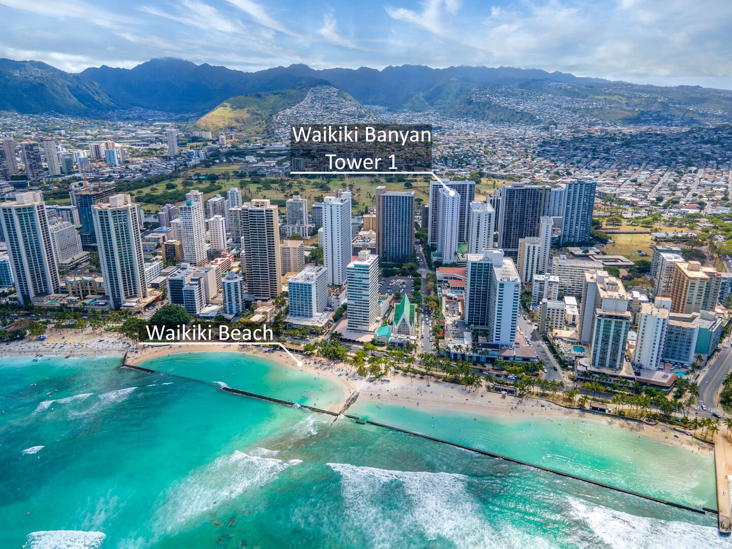 Waikiki Banyan is only one block away from the beach!