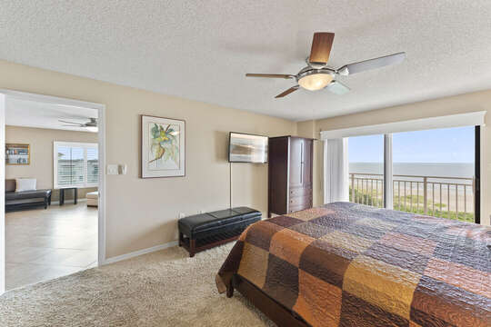 Master Bedroom with balcony access and oceanfront views