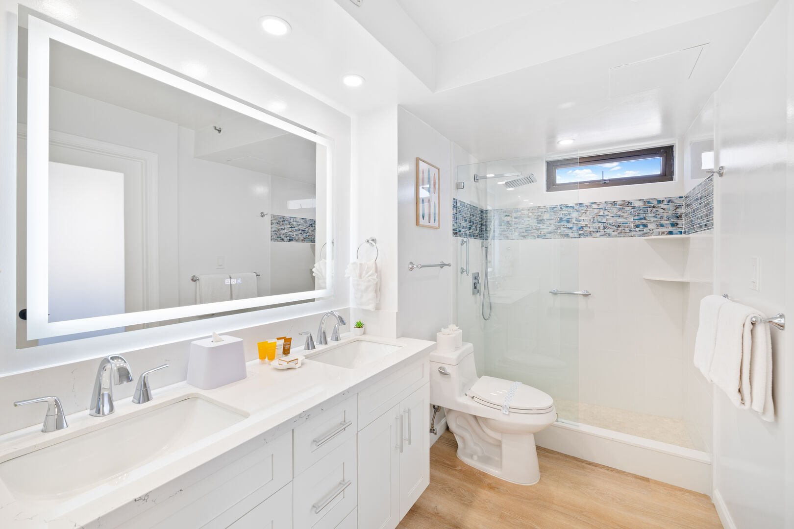 Refresh in this full bathroom with a walk-in shower!
