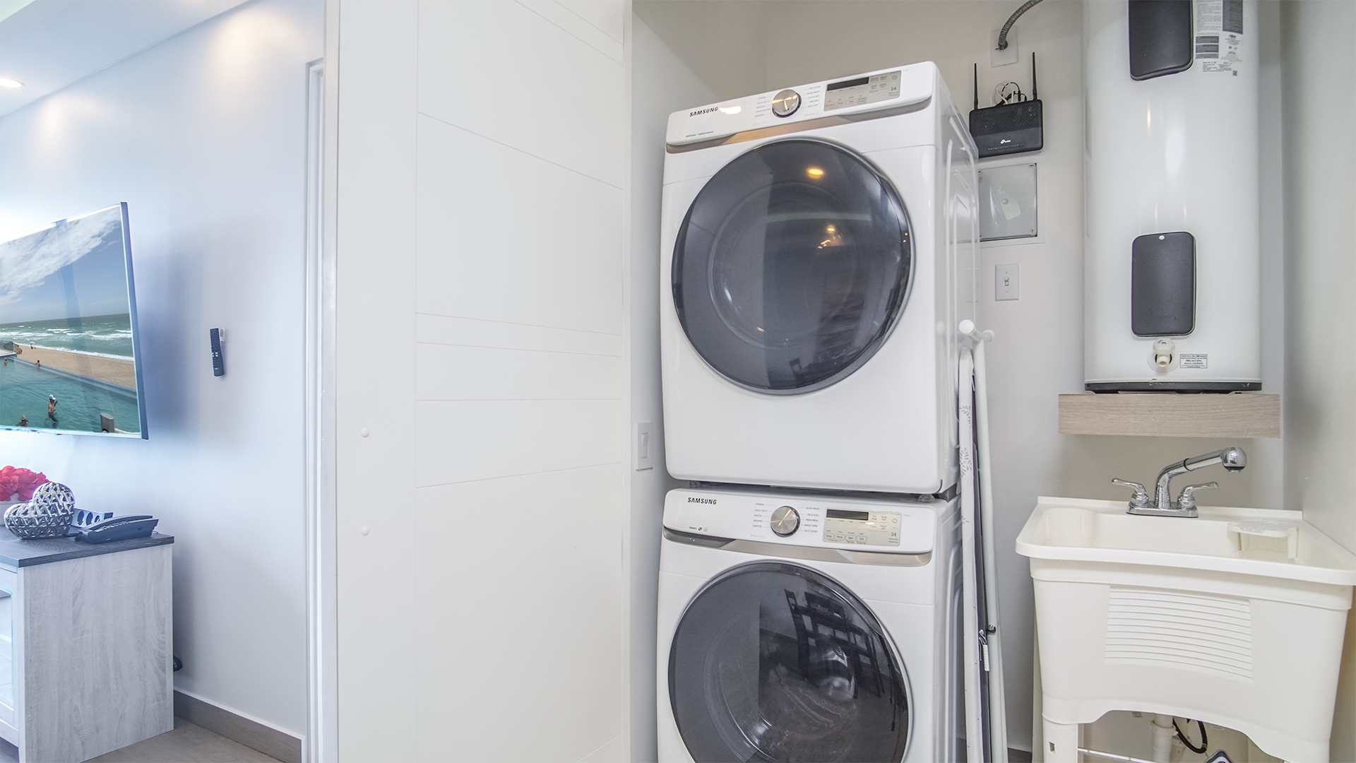 Conveniently located washer and dryer, inside the condo.