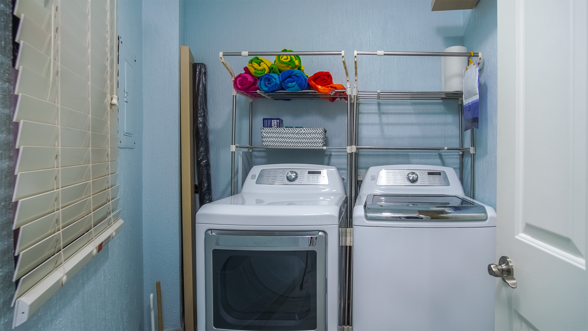 Washer and dryer in the utility room.