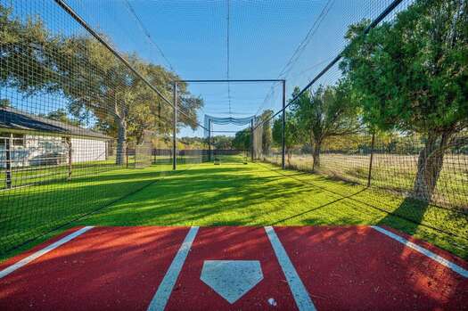 Practice your golf swing or batting at the batting cage