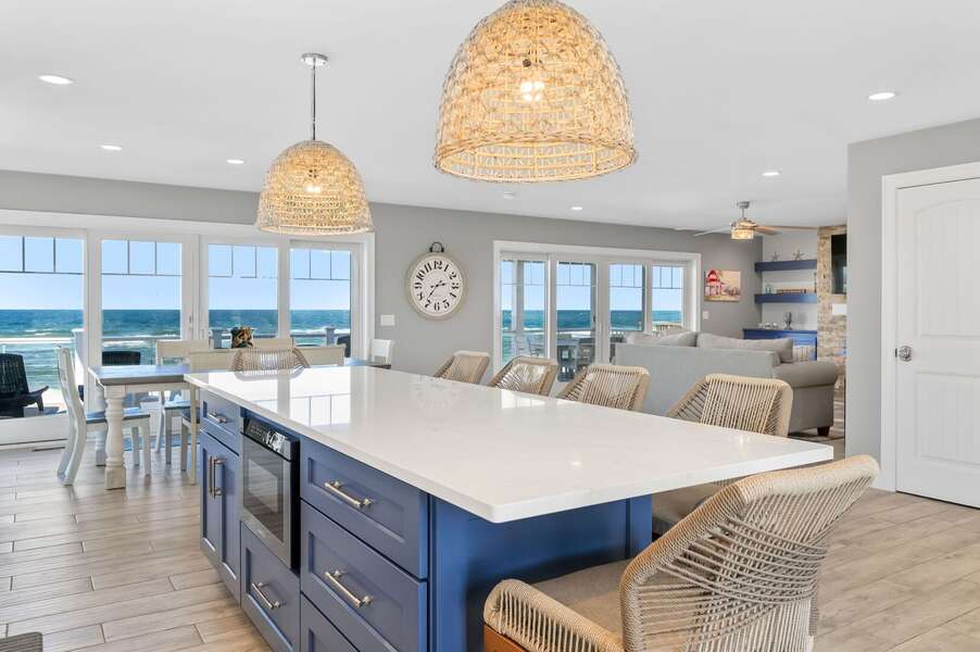 Views of ocean from kitchen