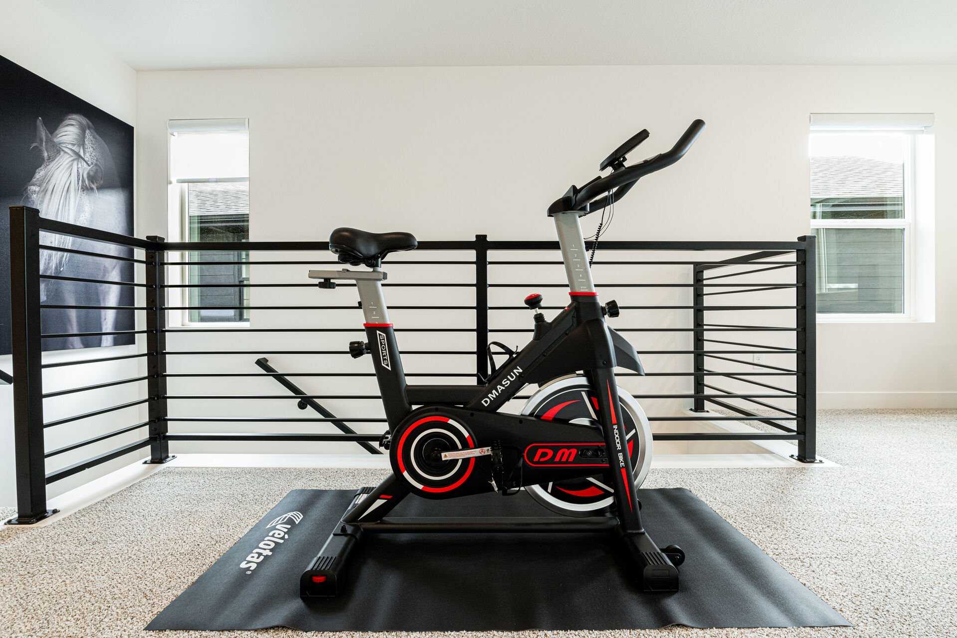 Peloton and Fitness Amenities in Upper Level Hallway to Family/Game Room Peloton and Fitness Amenities in Upper Level Hallway to Family/Game Room