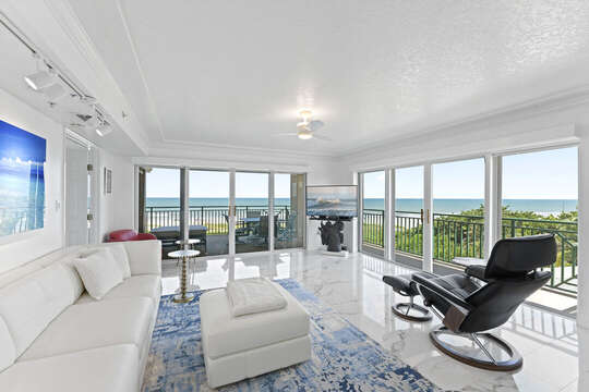 Living room with panoramic Ocean Views!