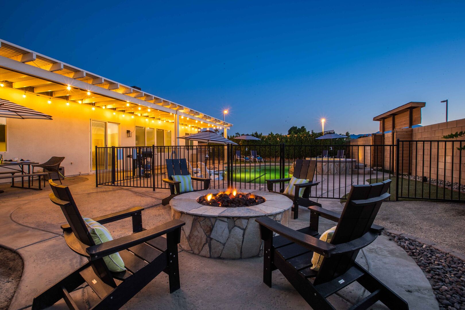 Gather around and tell your most memorable stories around the natural gas fire pit.